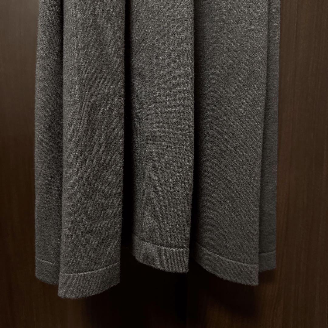 ニットベスト＆ワンピース レイヤードセット リボン ダークグレー マタニティ