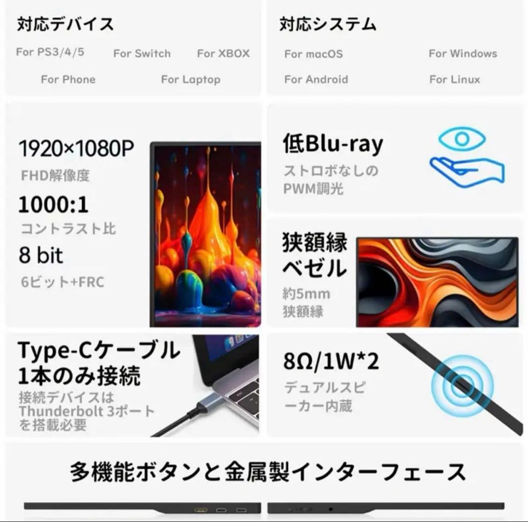 【新品・未使用】MOSMEE 15.6インチ モバイルモニター