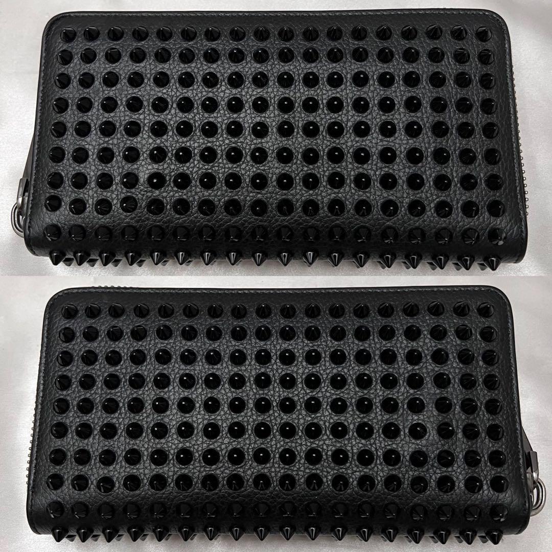 ◇箱・袋付き極美品◇ルブタン　パネトーネ　スパイクスタッズ長財布　ブラック