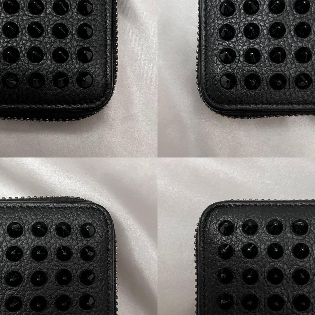 ◇箱・袋付き極美品◇ルブタン　パネトーネ　スパイクスタッズ長財布　ブラック