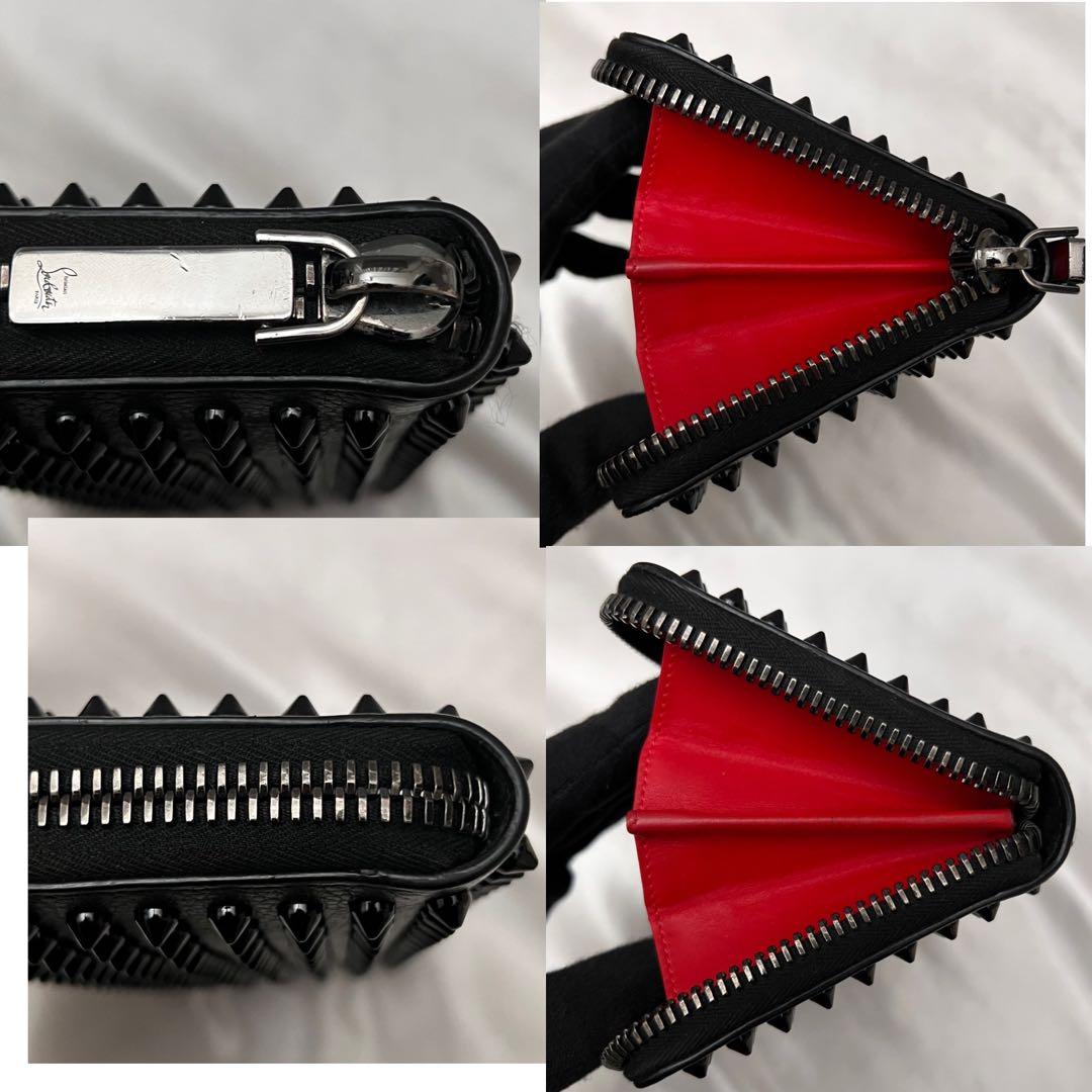 ◇箱・袋付き極美品◇ルブタン　パネトーネ　スパイクスタッズ長財布　ブラック