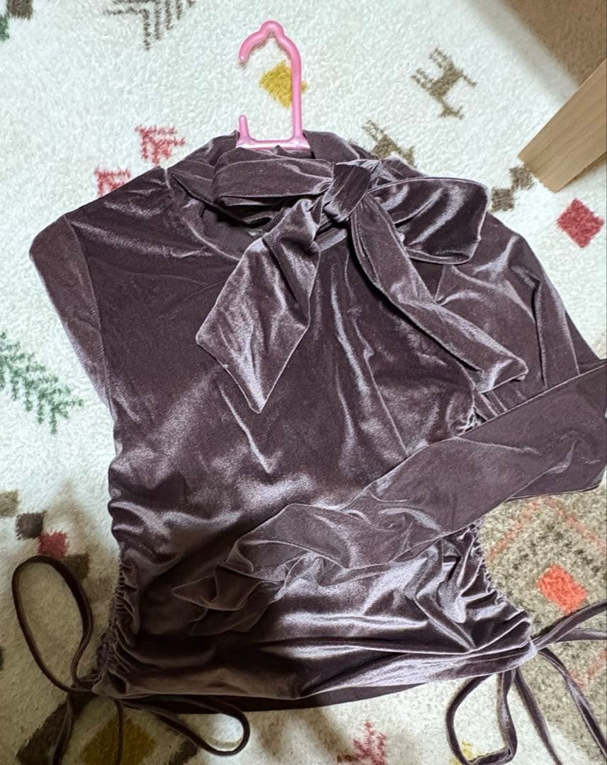 【senee】 ribbon velour tops