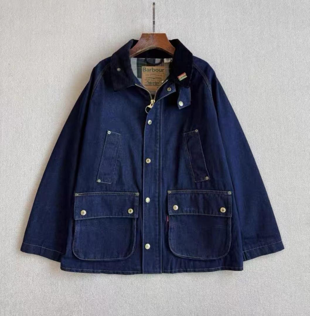 Barbour ネイビー デニムジャケットS