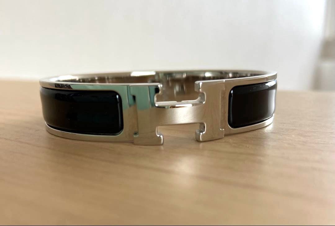 エルメス ブレスレット バングル クリックH ブラック シルバー HERMES