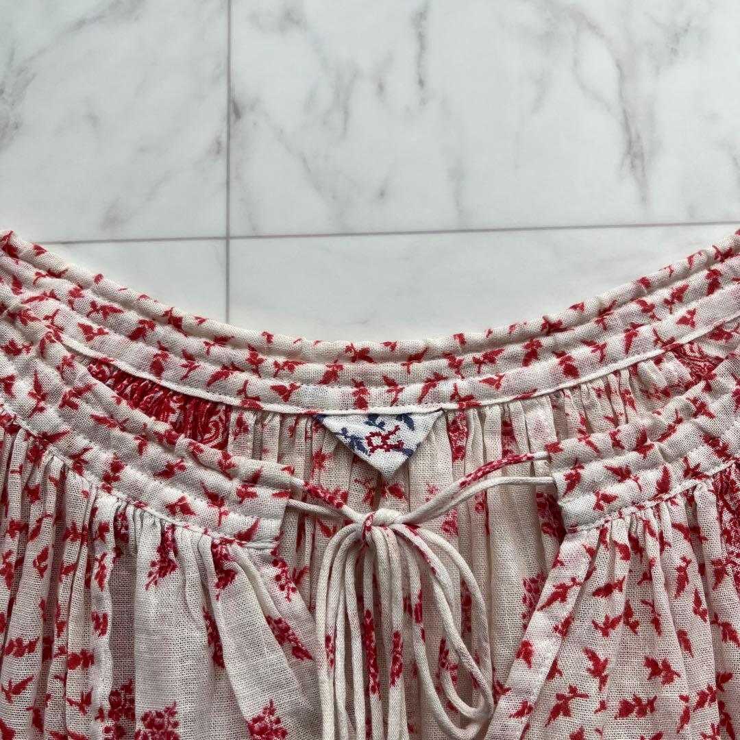 45R 小花柄 ×ペイズリー柄　パッチワーク チュニック コットン　日本製