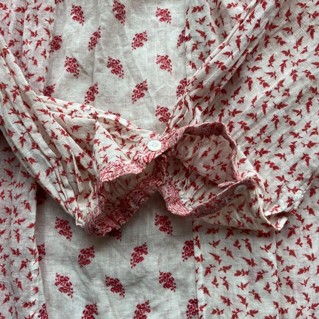 45R 小花柄 ×ペイズリー柄　パッチワーク チュニック コットン　日本製