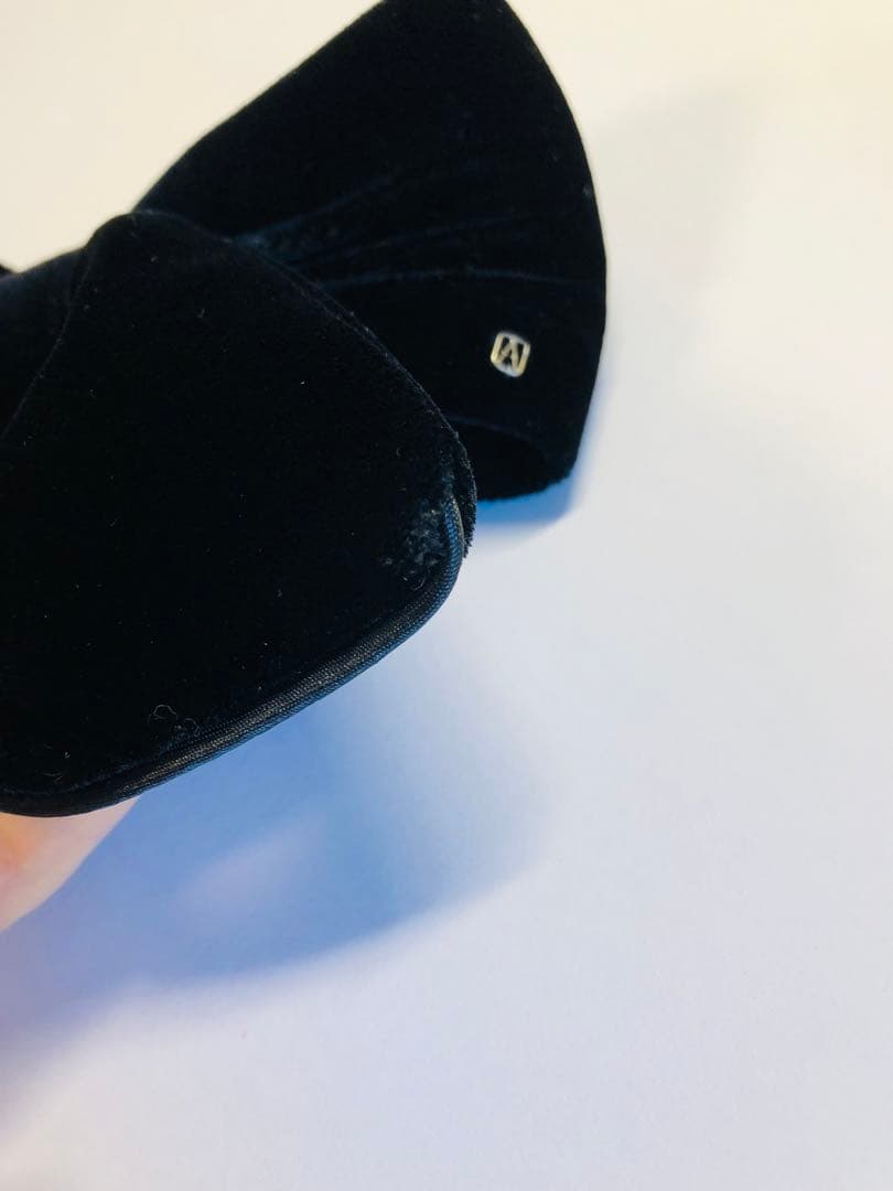 アレクサンドルドゥパリ　ベロアリボンバレッタ 濃紺カラー