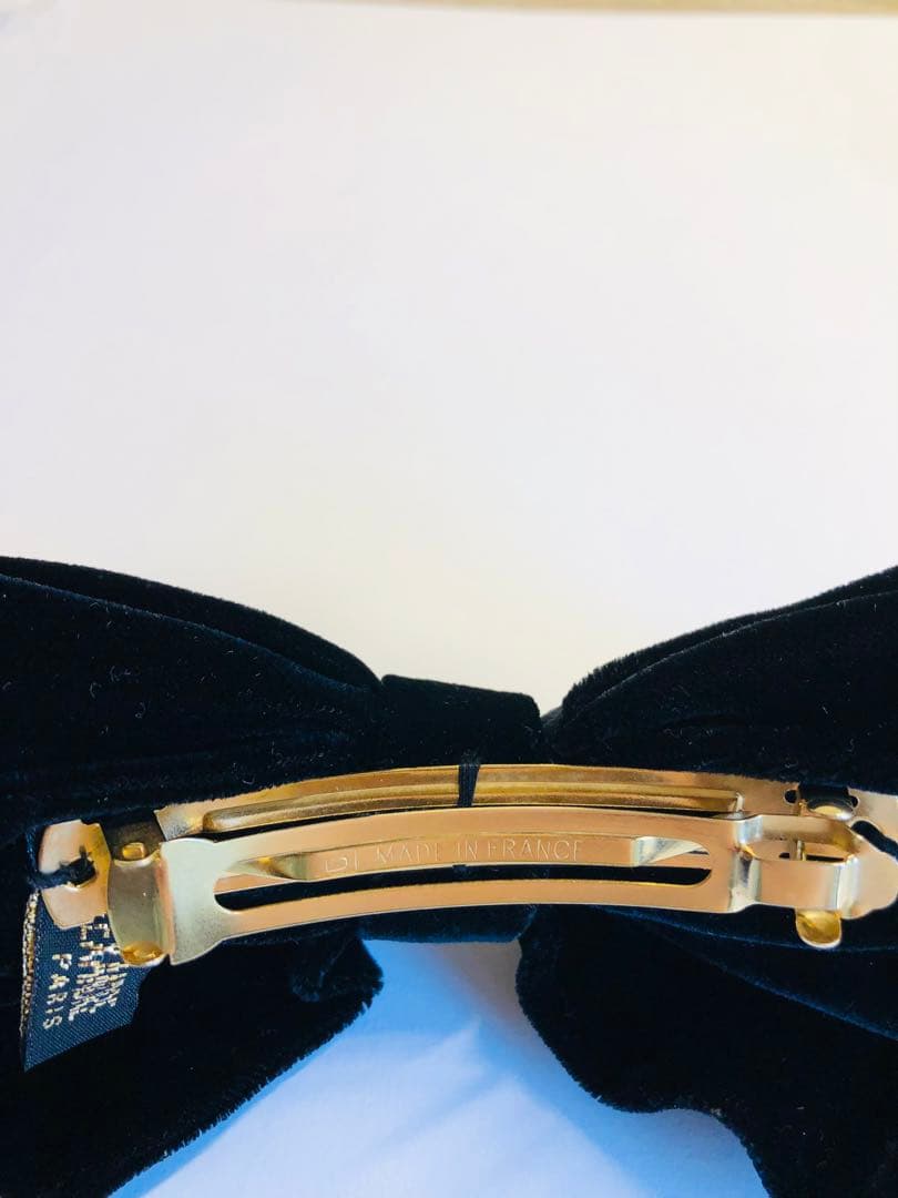 アレクサンドルドゥパリ　ベロアリボンバレッタ 濃紺カラー