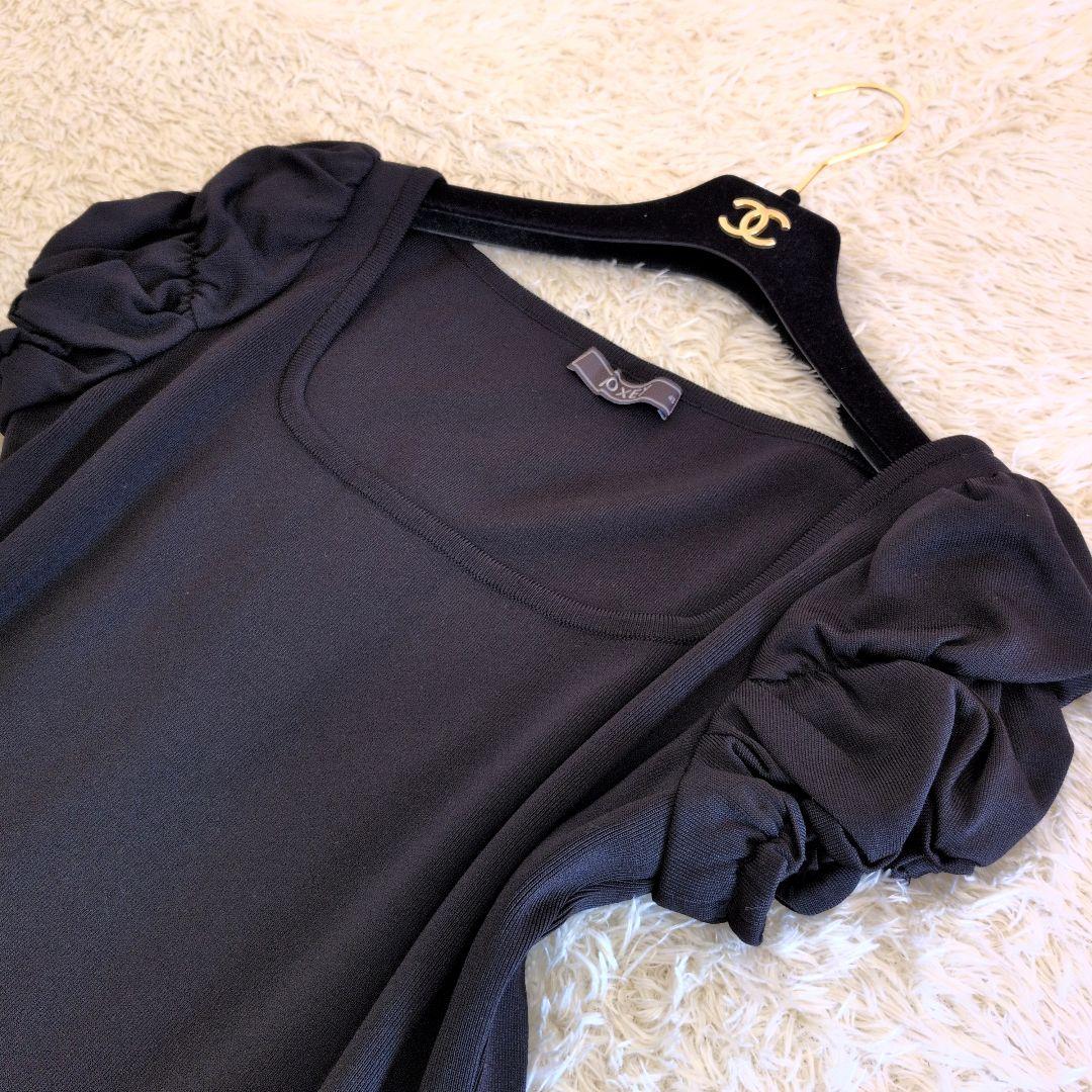 日本製★希少サイズ42 FOXEY　ワンピース　ブラック