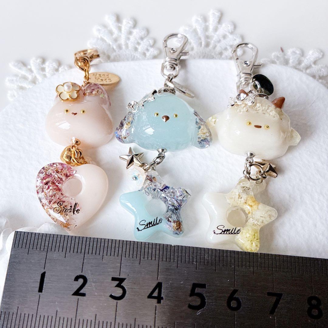 kikiさま専用レジンキーホルダー　うさぎ、いぬ、ひつじ3点セット