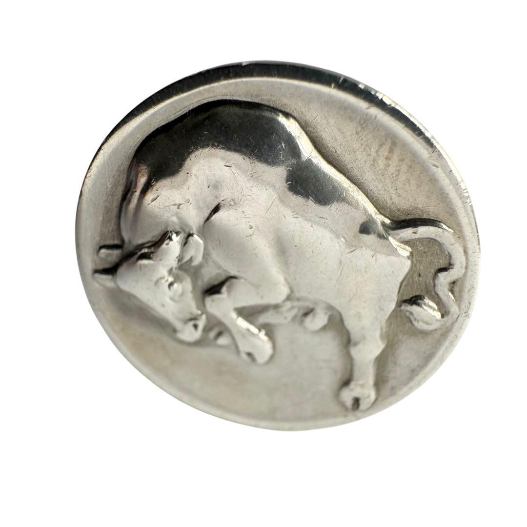 ジョージジェンセン カフスボタン 70 ラウンド 牛 SV925 Bull