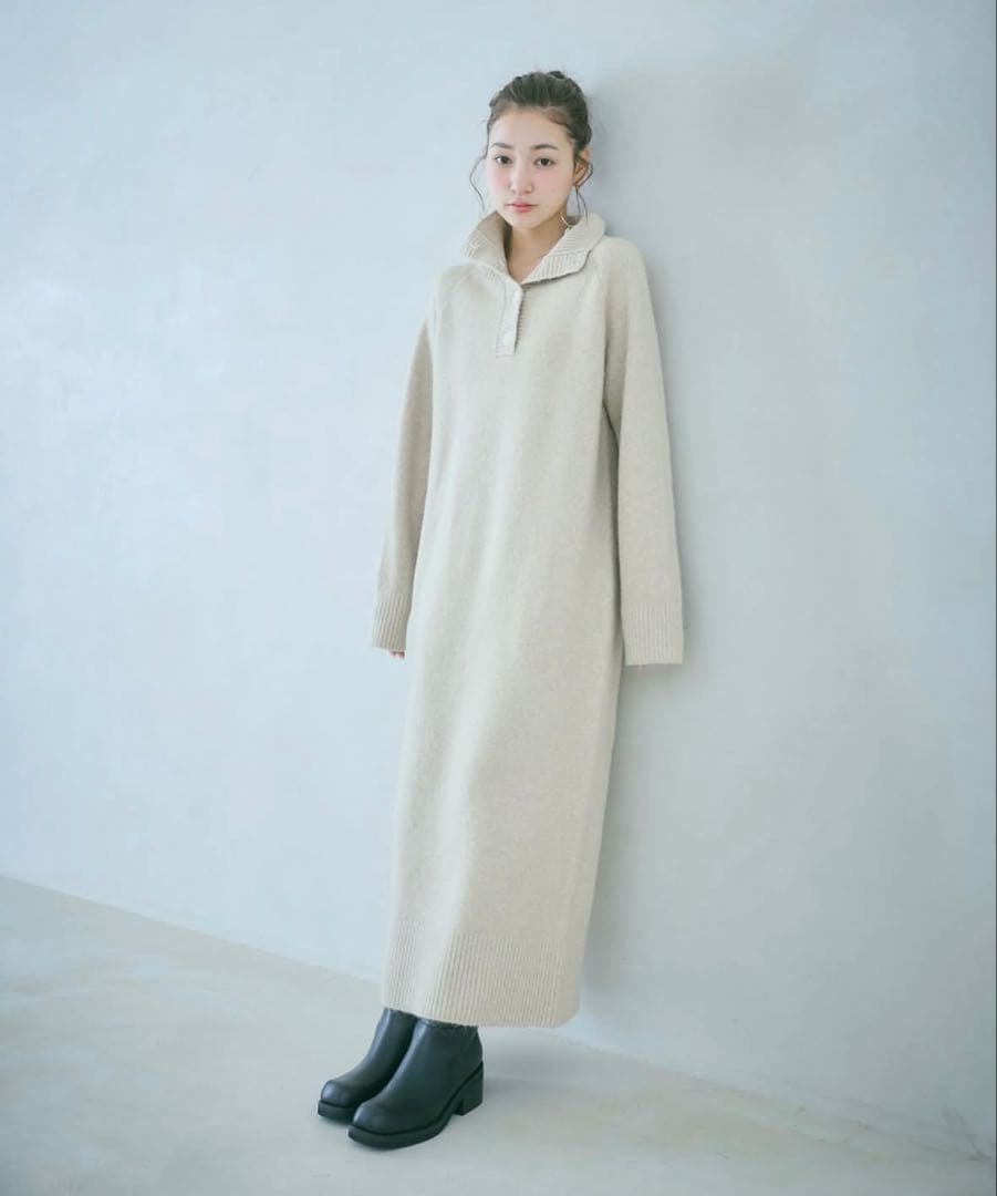 2wayハイネックRelaxニットワンピース