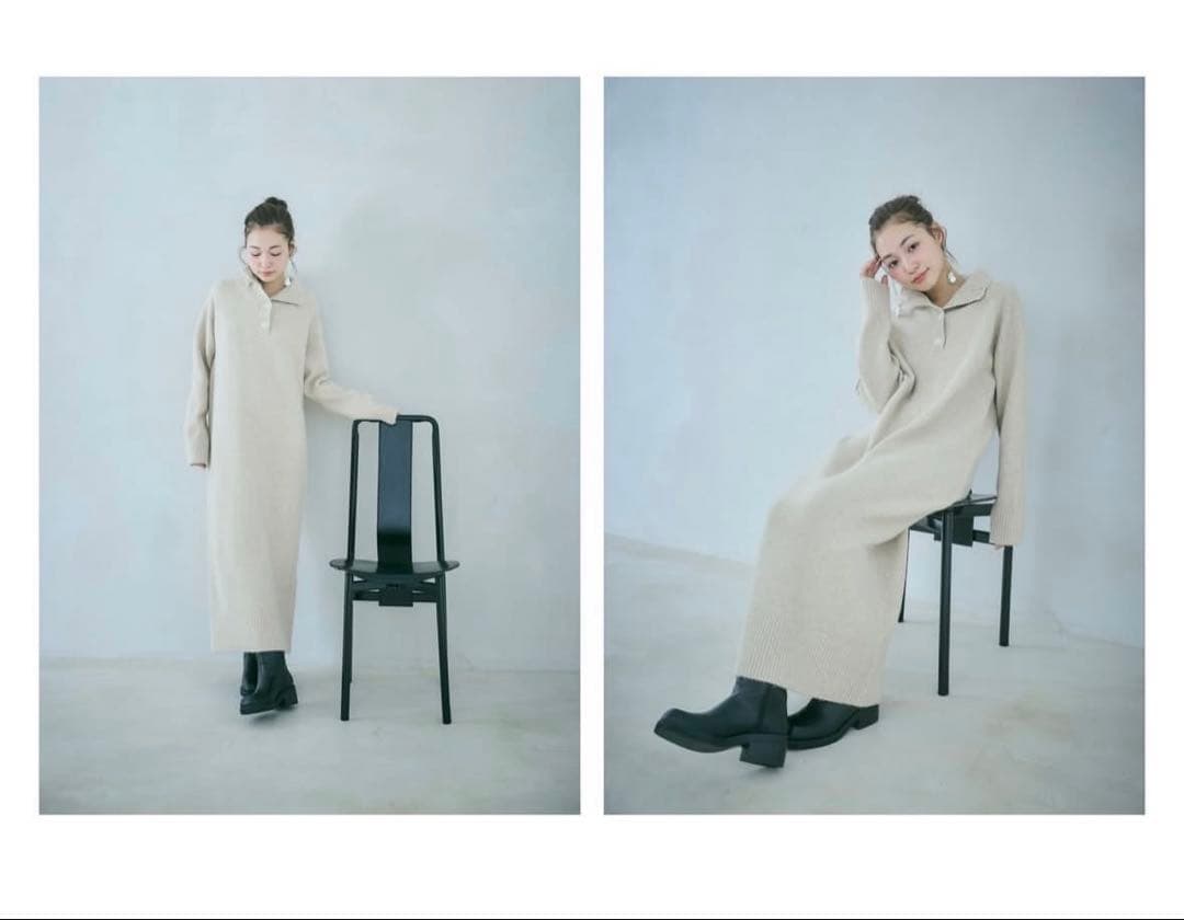 2wayハイネックRelaxニットワンピース