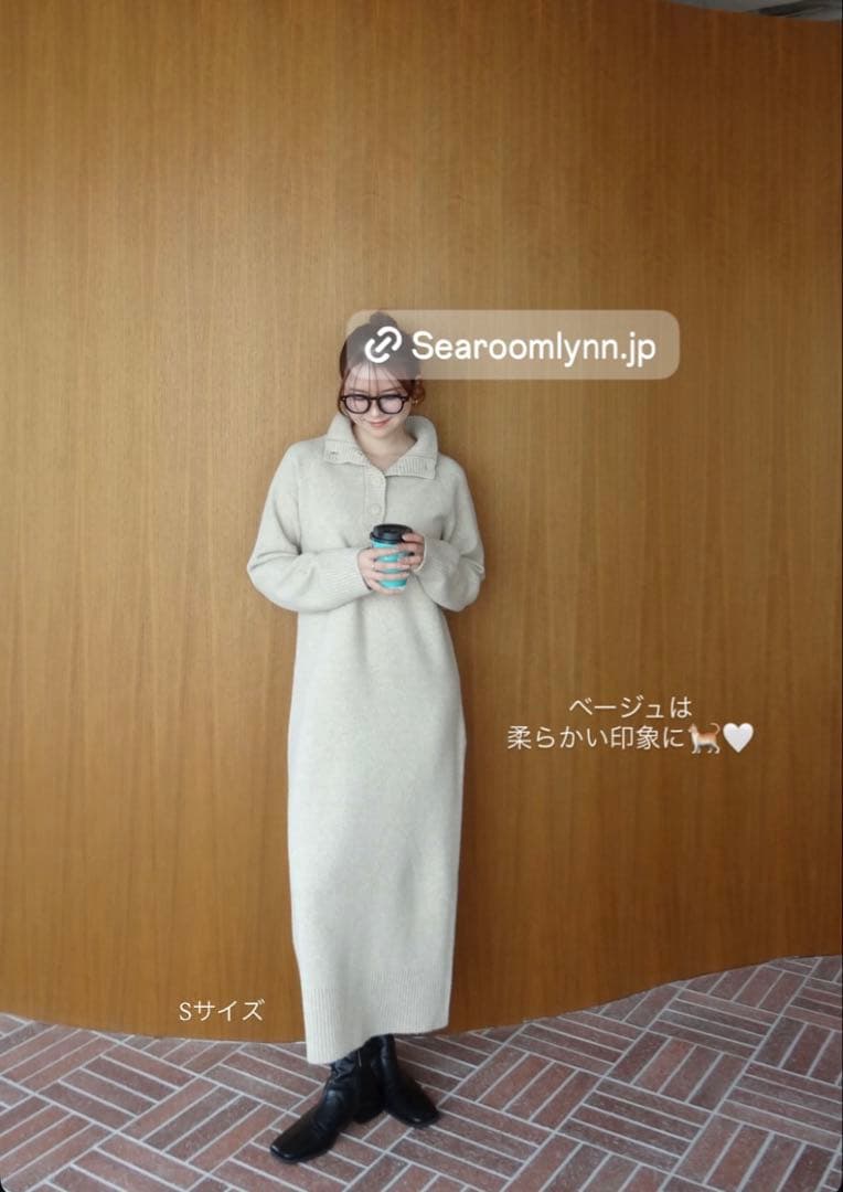 2wayハイネックRelaxニットワンピース