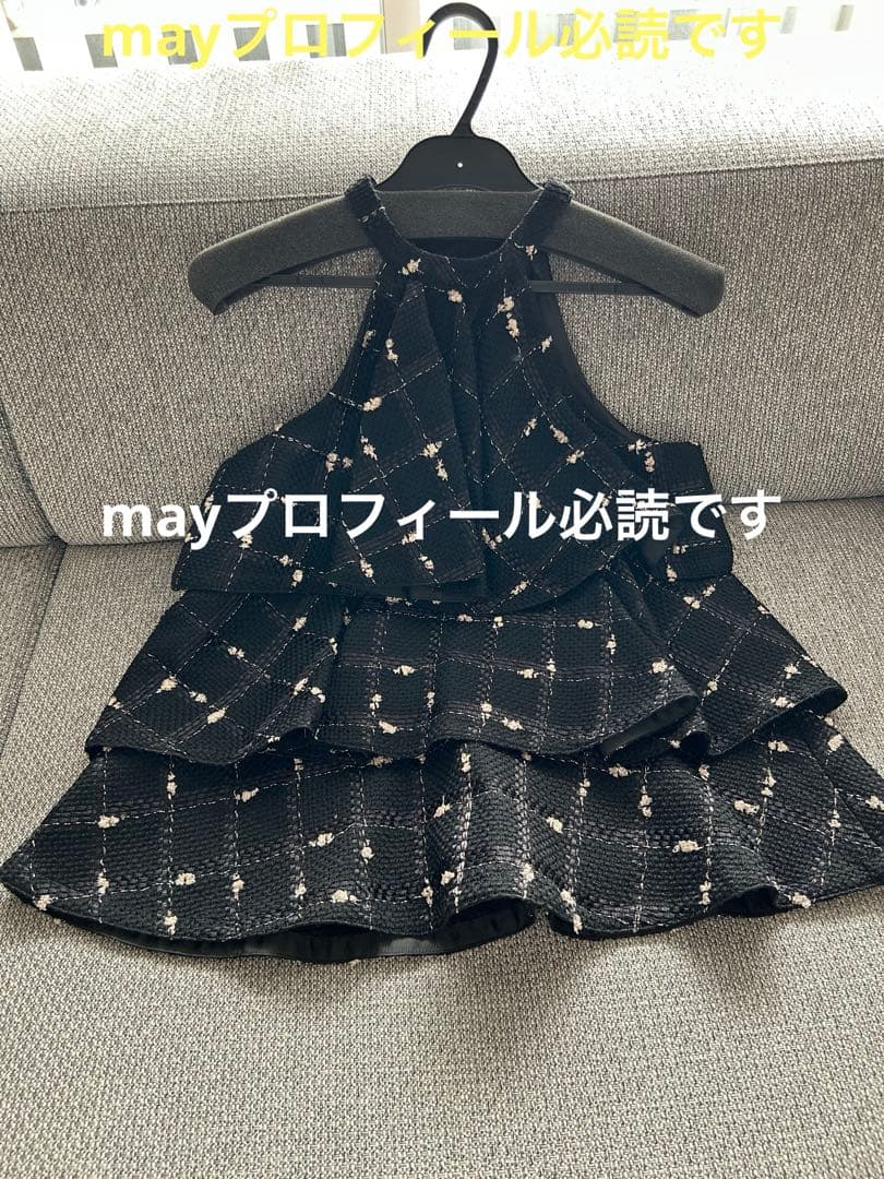 candy check tweed ruffle frill tops シェリエ