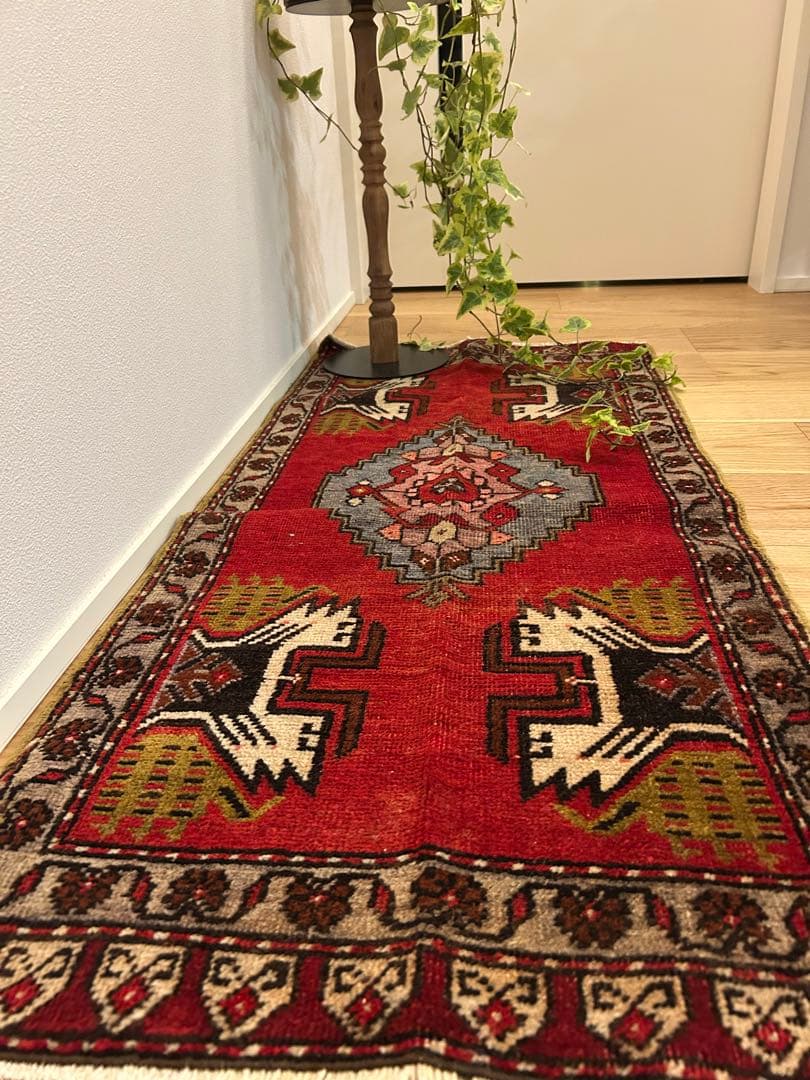 トライバルラグ・トルコヴィンテージラグ・ウール約51×110cm