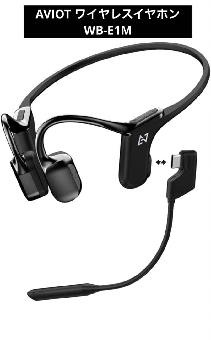 AVIOT ワイヤレスイヤホン WB-E1M　メタリックブラック　マイク付