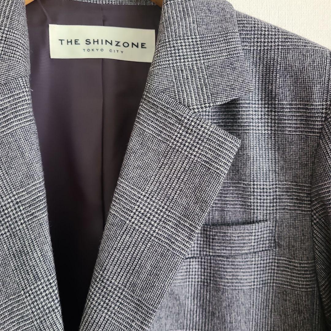 SHINZONE ❁ ツイード シングル ブレストジャケット グレンチェック