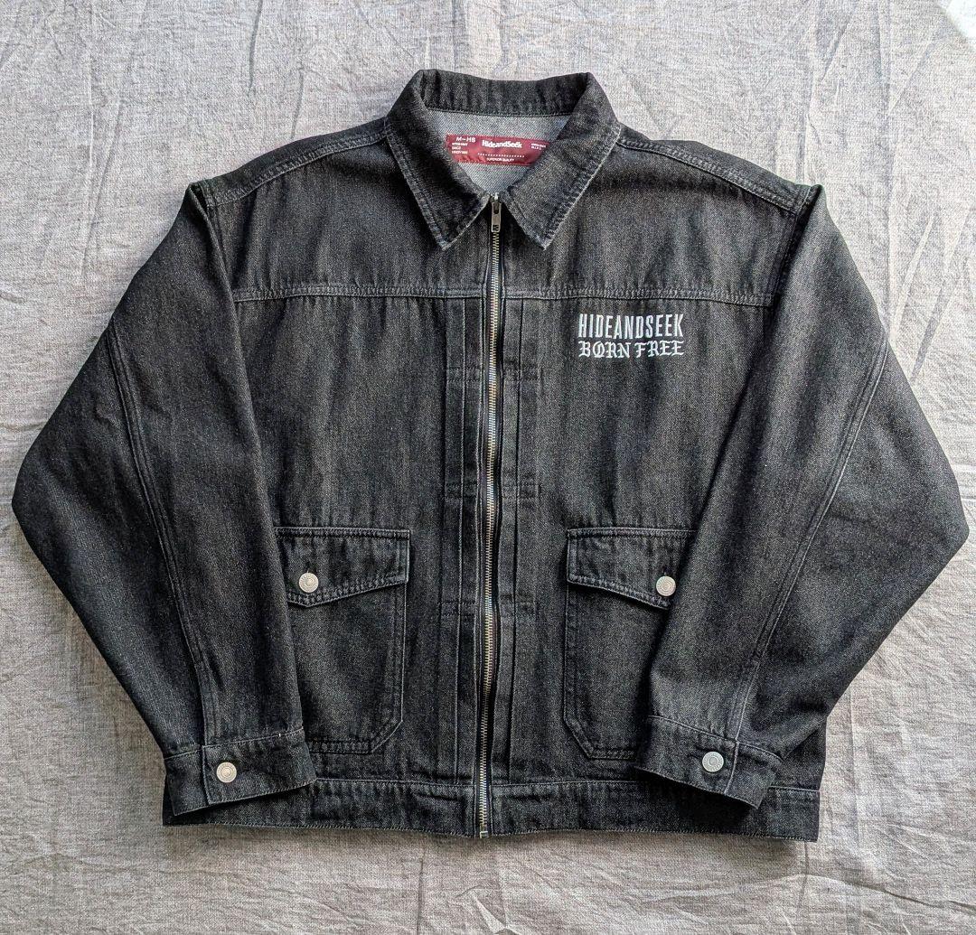 は*ん様 【HIDE AND SEEK】デニムジャケット　ブラック　Mサイズ