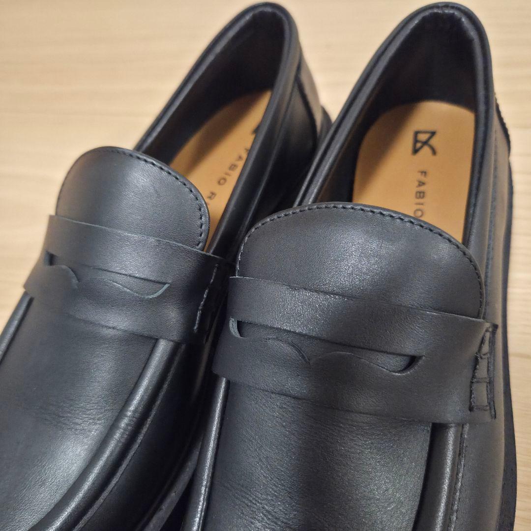 【美品】FABIO RUSCONI　本革　ローファー　厚底　チャンキーヒール　黒