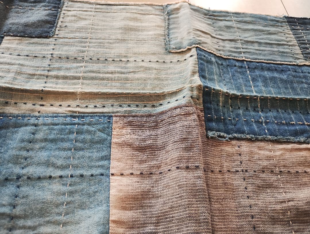 デニムパッチワーク　ストール　刺し子　襤褸　検kapitalキャピタル