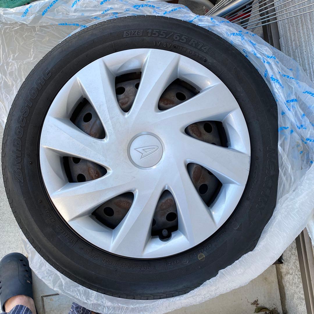 ダイハツタント　ノーマルブリヂストンタイヤ純正ホイール4本セット15565r14
