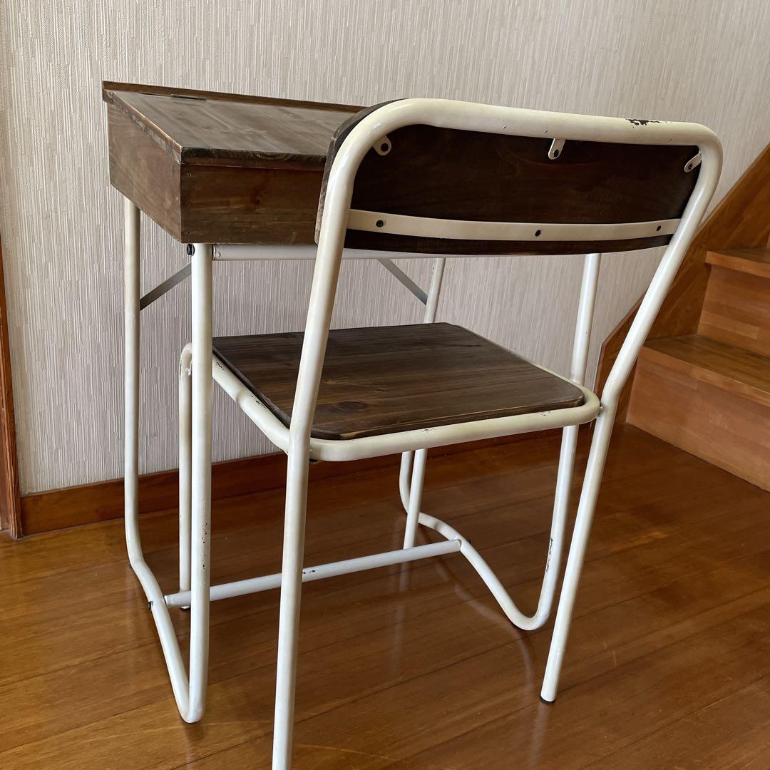 Salut サリュ　レトロ　スクールデスク　チェア　セット　学習机　椅子