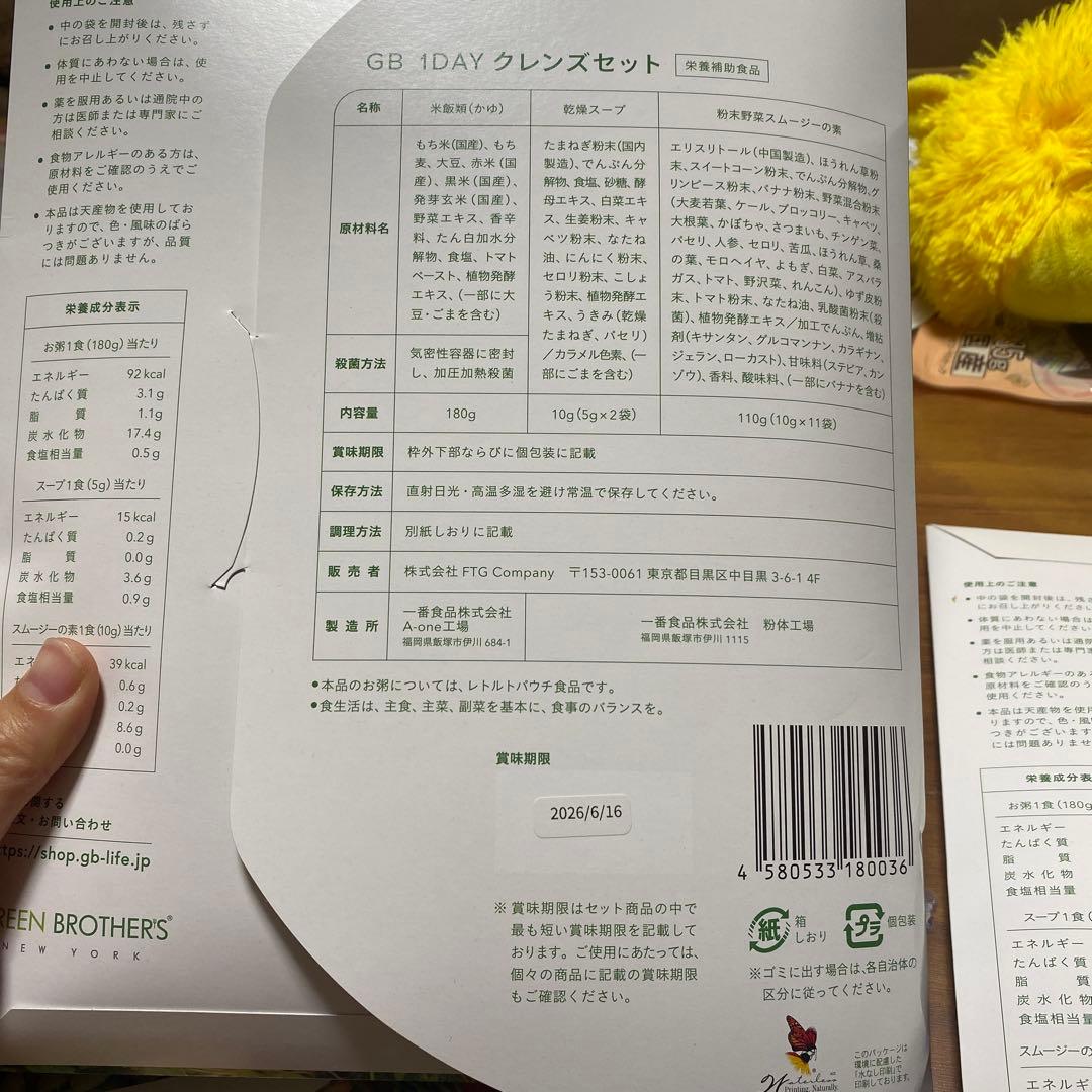 GREEN BROTHERS 1DAY クレンズセット