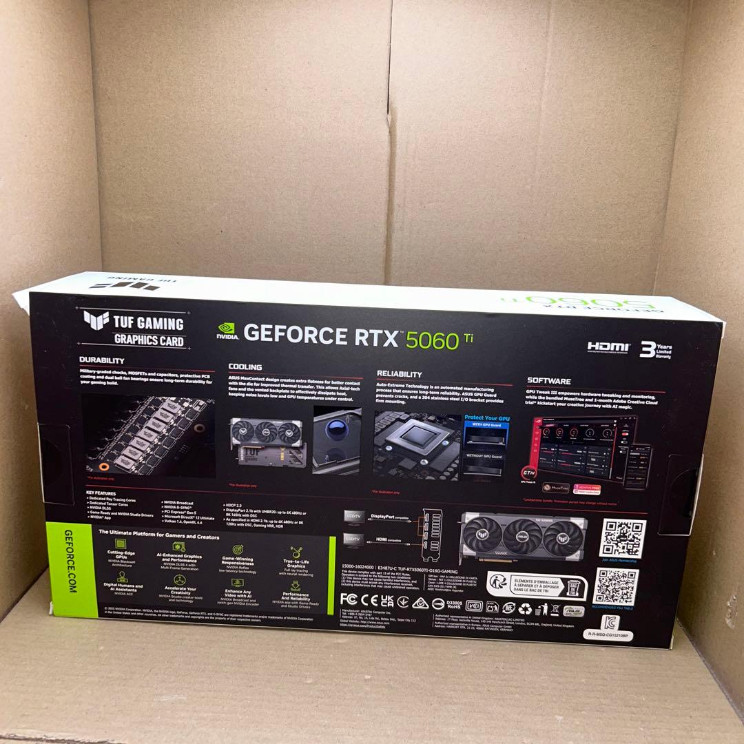 グラフィックボード・グラボ・ビデオカード ASUS TUF-RTX5060TI-O16G-GAMING
