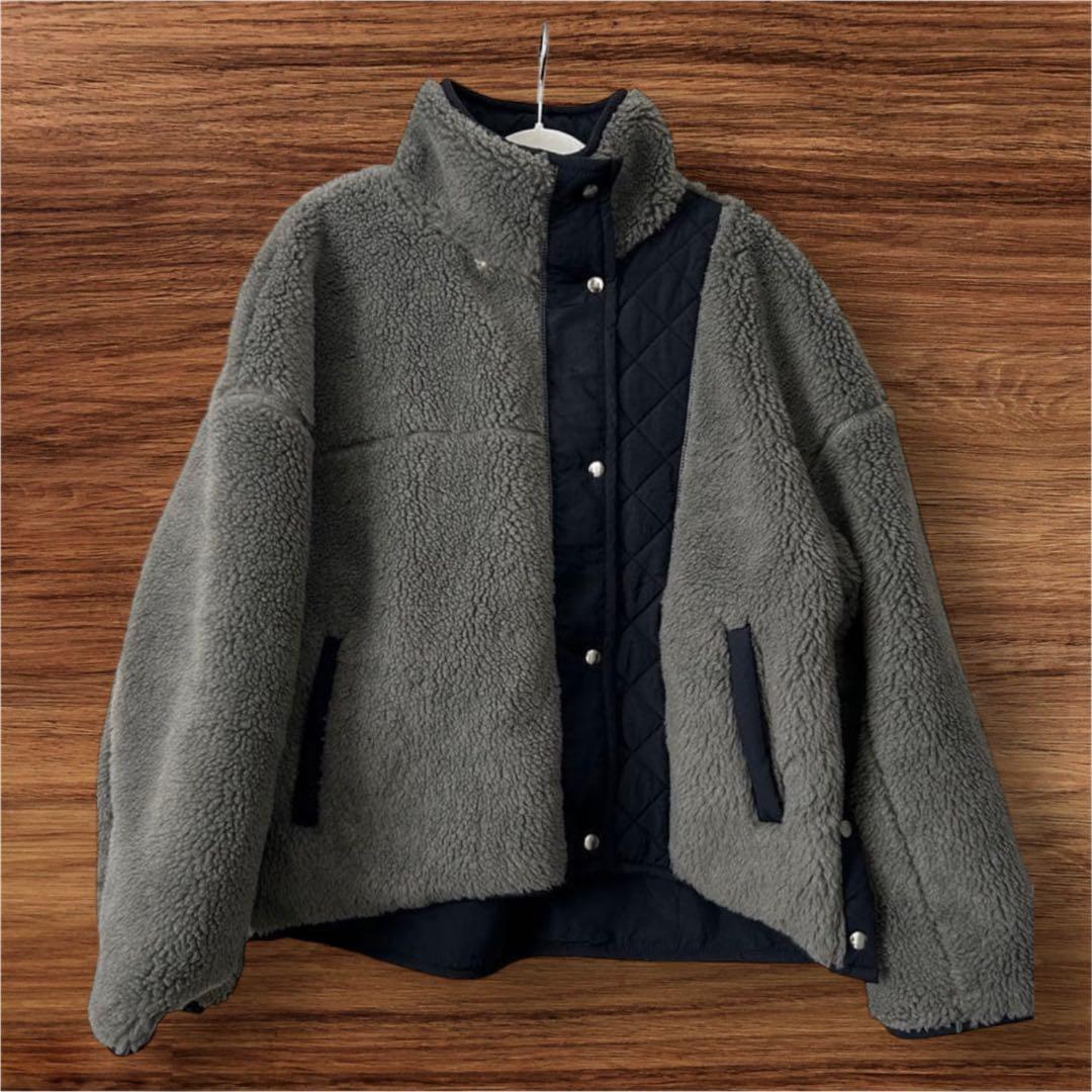 ADAM ET ROPÉ FEMME ★ キルトボアリバーシブルブルゾン