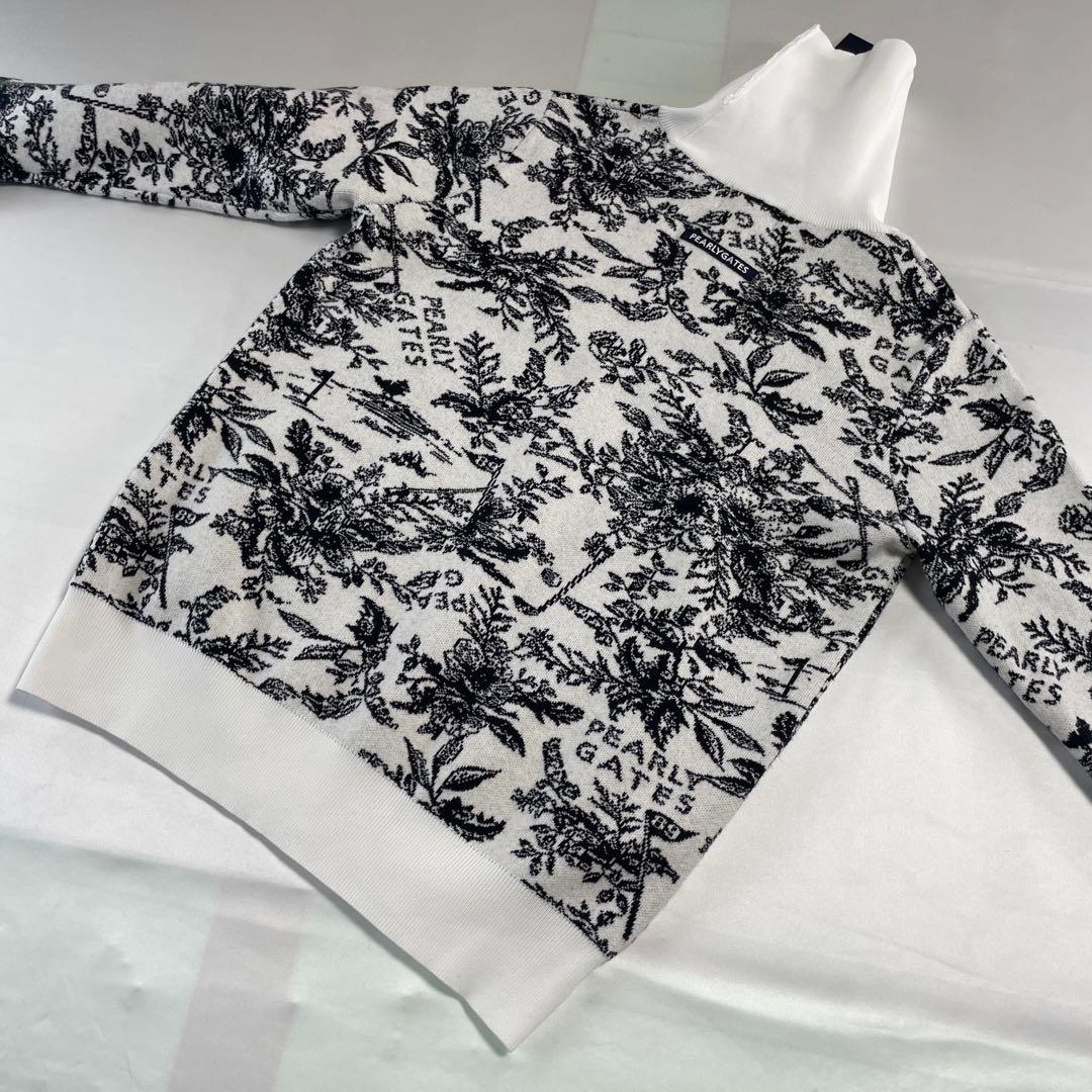 未使用タグ付き　パーリーゲイツ　ニット　セットアップ　タートルネック　花柄　総柄