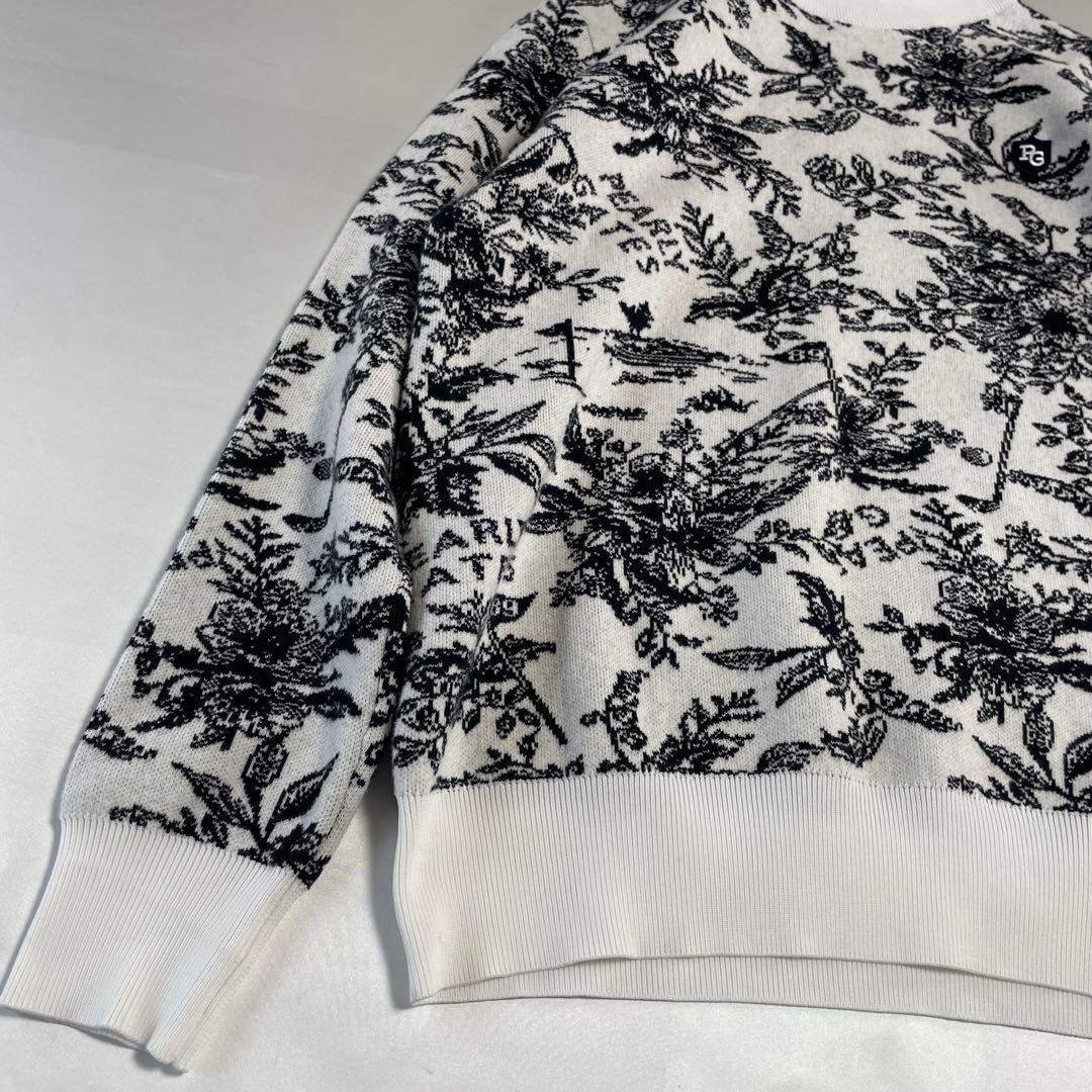未使用タグ付き　パーリーゲイツ　ニット　セットアップ　タートルネック　花柄　総柄