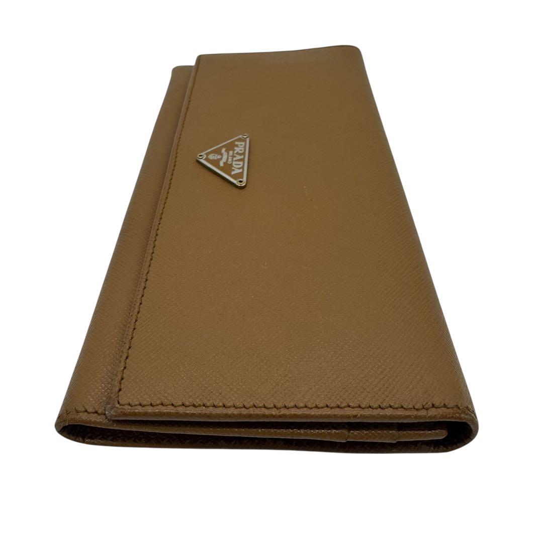 未使用品級✨PRADA 長財布 サフィアーノ ブラウン キャメル