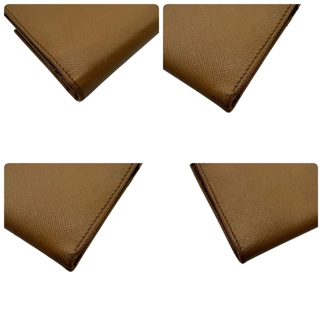 未使用品級✨PRADA 長財布 サフィアーノ ブラウン キャメル