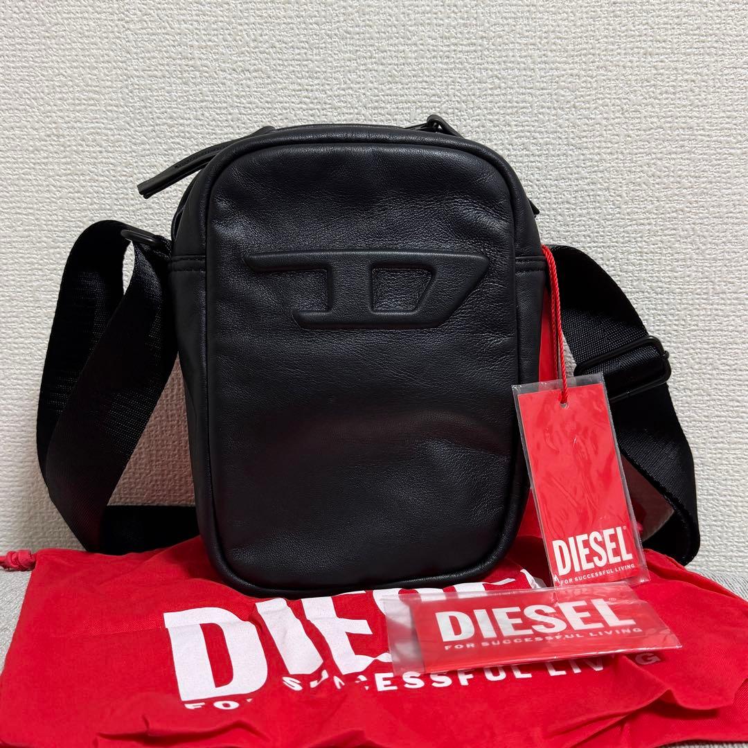 【定価4.5万】DIESEL ソフトレザー クロスボディバッグ Dロゴ 羊革