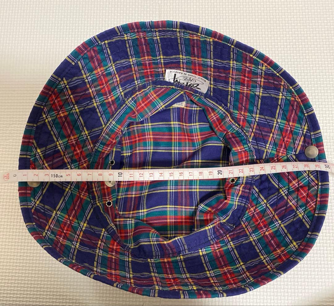 STUSSYオールドステューシー チェック柄 バケットハット USA製