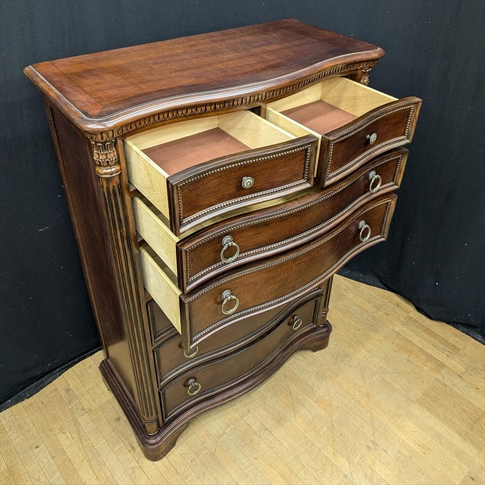 アンティーク調　リビングチェスト　タンス　たんす　チェスト　引き出し　ドロワー