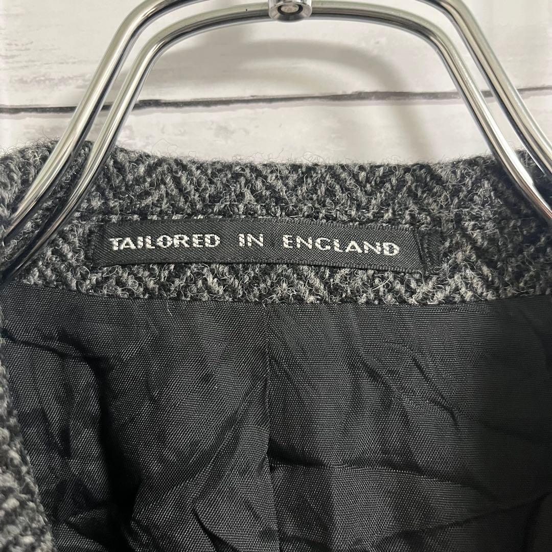 Harris Tweed ウール テーラードジャケット 英国製　グレー L