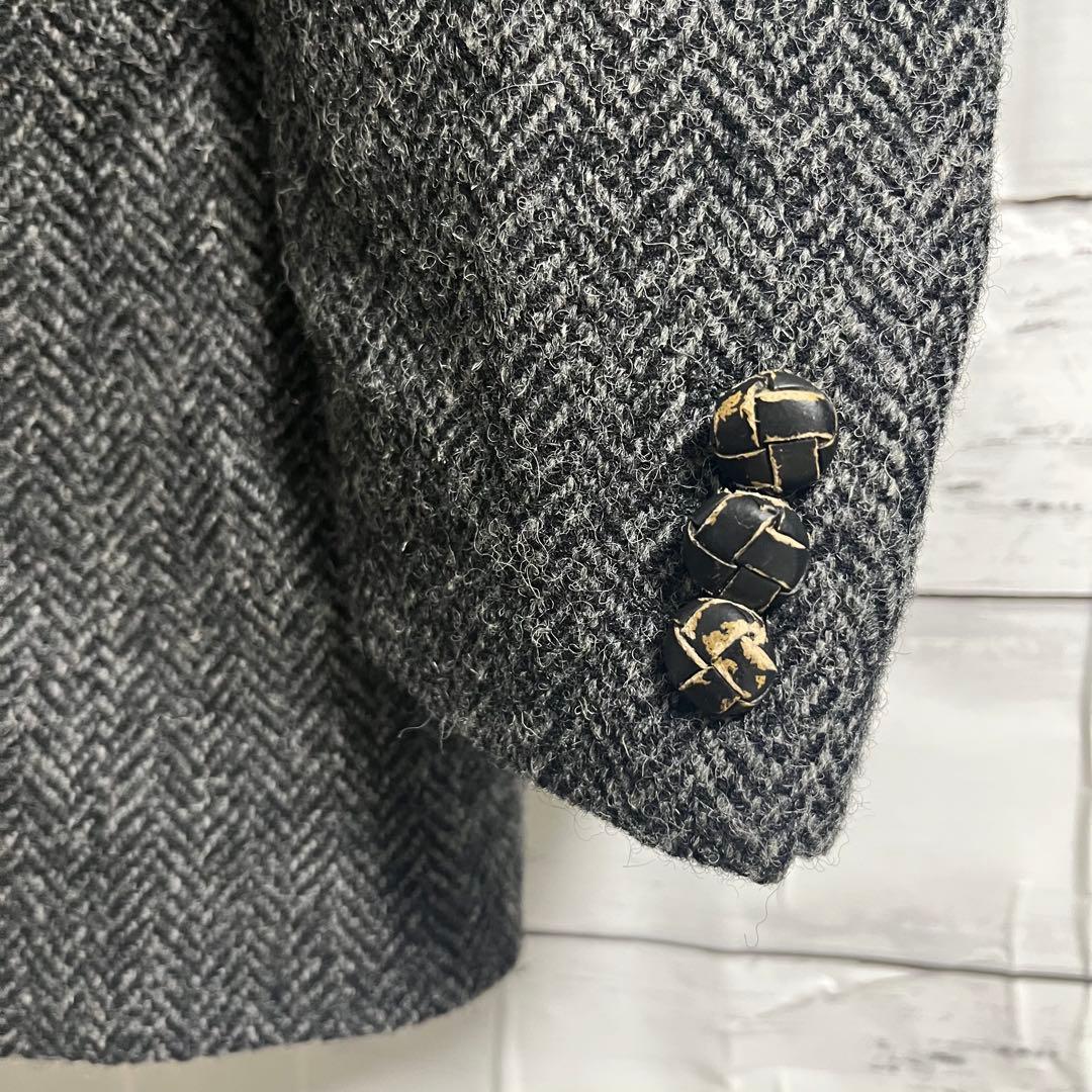 Harris Tweed ウール テーラードジャケット 英国製　グレー L