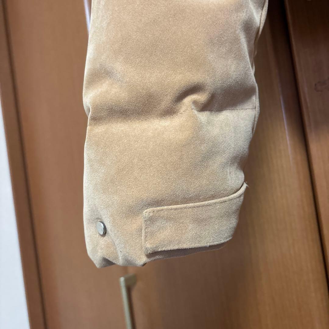BREATH FAUX SUEDE SHORT HOODIE DOWN ベージュ