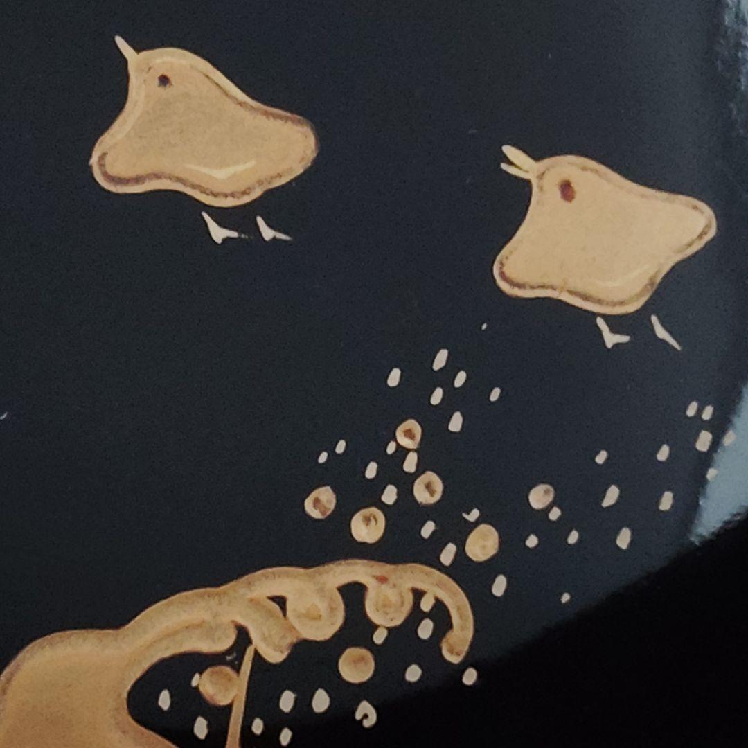 明治 骨董 輪島塗 木製 金蒔絵 波 千鳥 蓋付 吸物椀 アンティーク