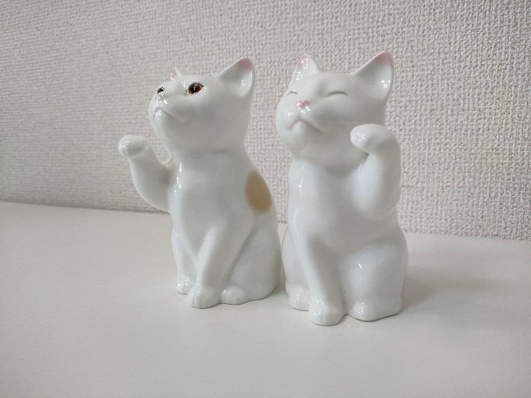 ノリタケ 招き猫 ペア 置物 日本製