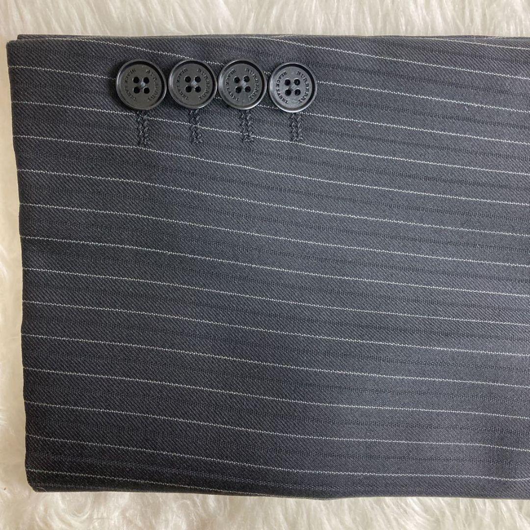 バーバリーブラックレーベル『3ピース』 ジャケット ベスト 黒 ストライプ 40