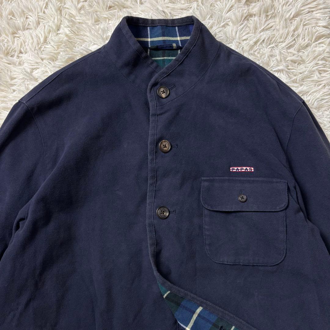 Papas カバーオール コットン生地 裏地チェック
