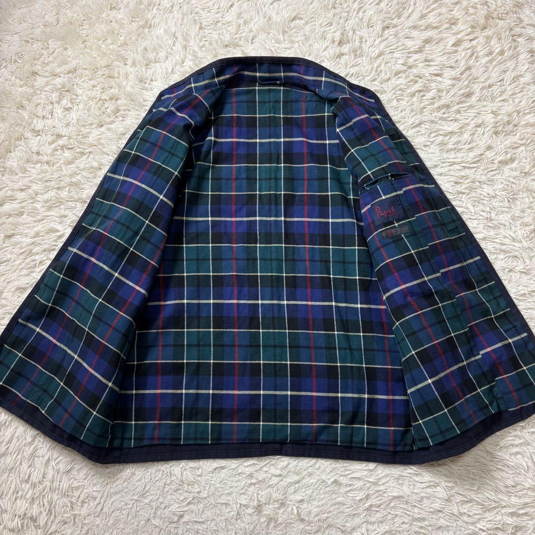 Papas カバーオール コットン生地 裏地チェック