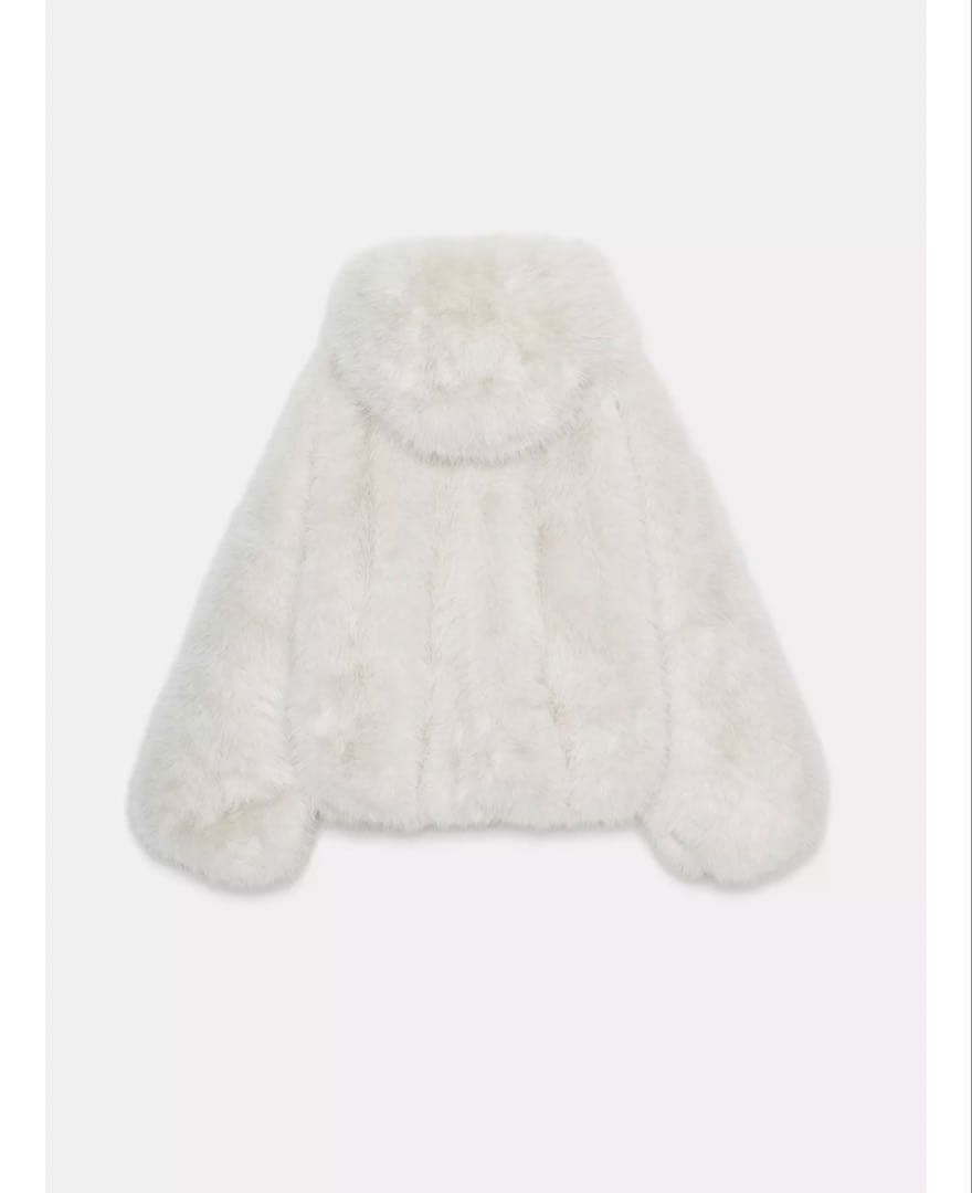 ZARA ショート丈フェイクファーフード付きコート