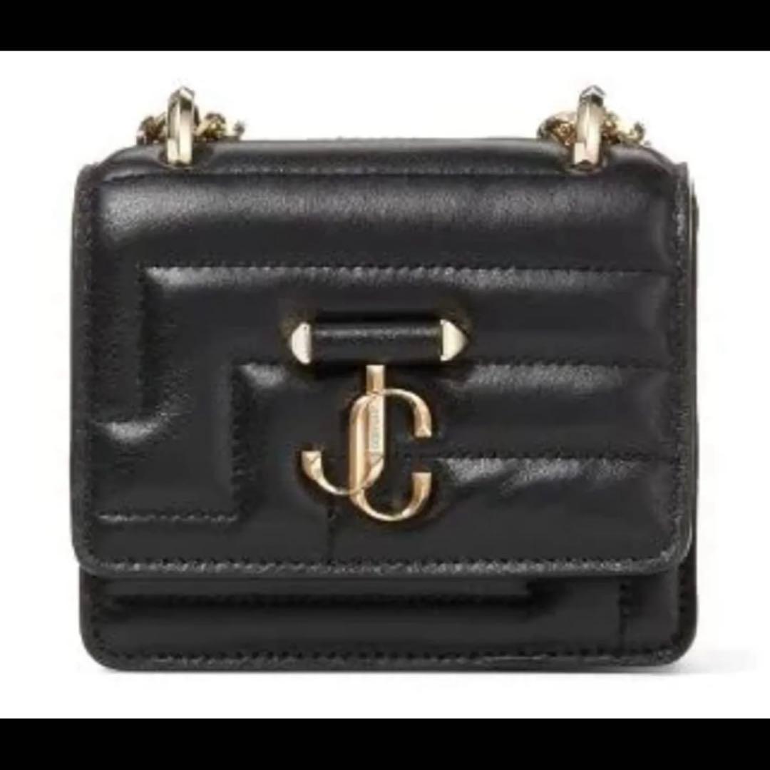 JIMMY CHOO ブラックレザーショルダーバッグ