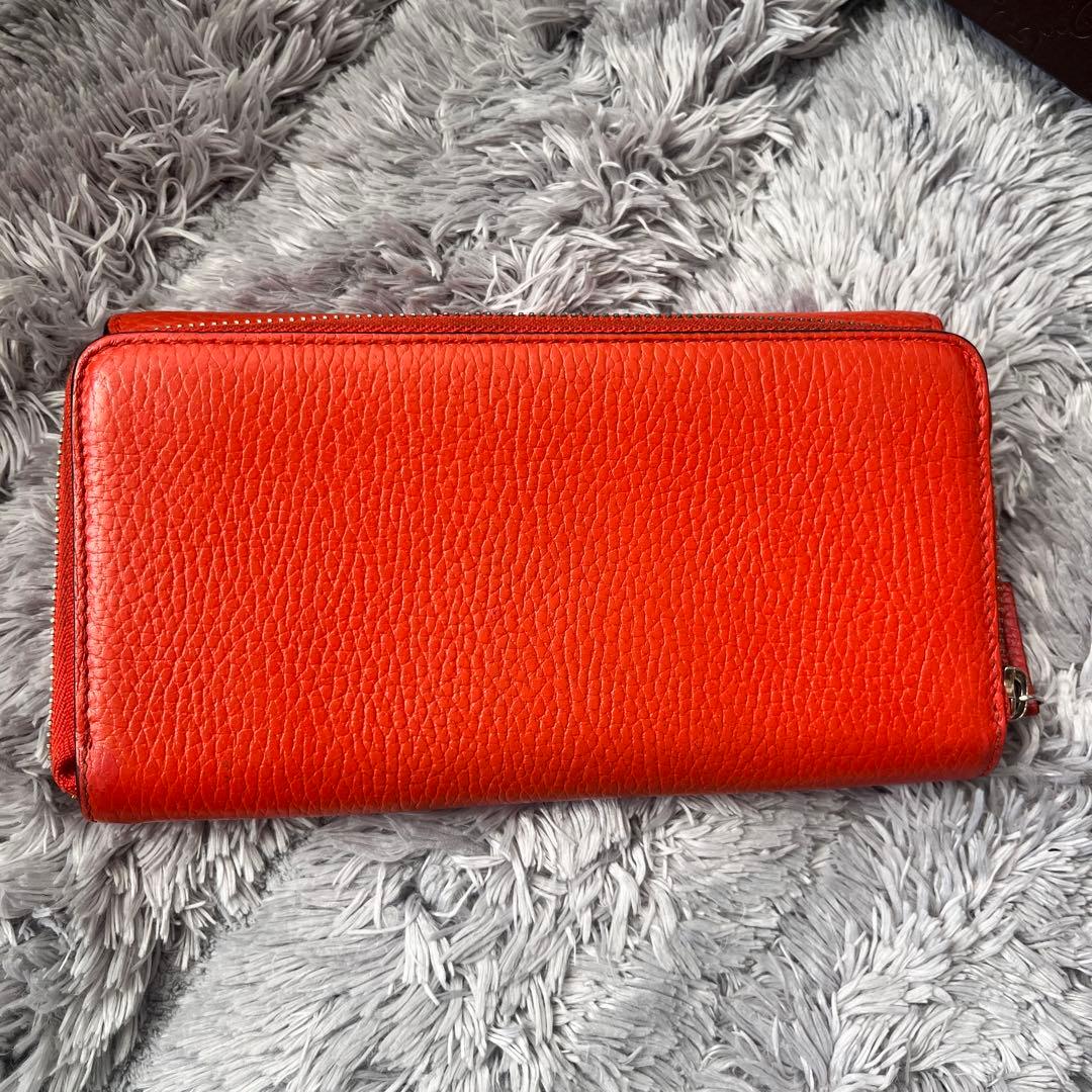 極美品✨GUCCI 大容量　インターロッキング　シボレザー　ラウンドジップ