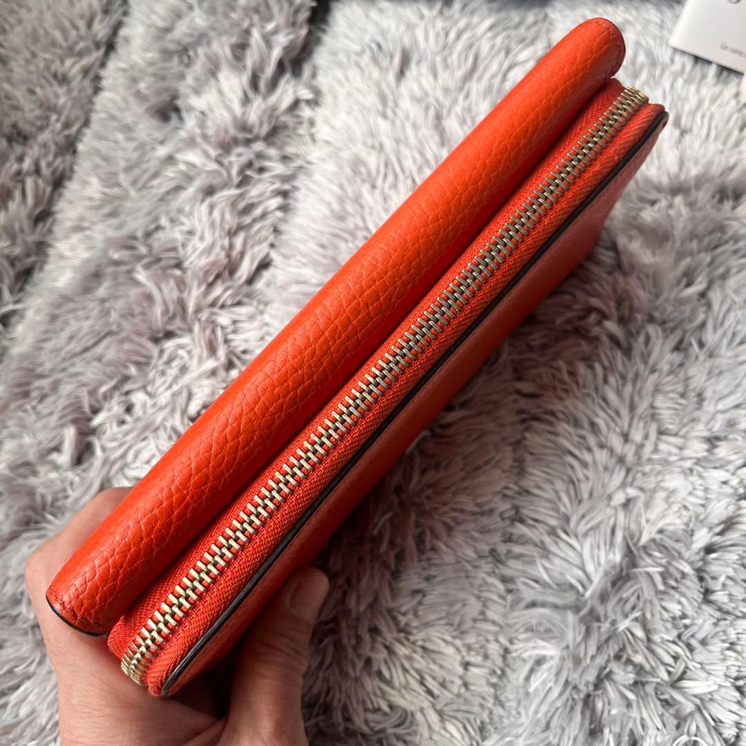 極美品✨GUCCI 大容量　インターロッキング　シボレザー　ラウンドジップ