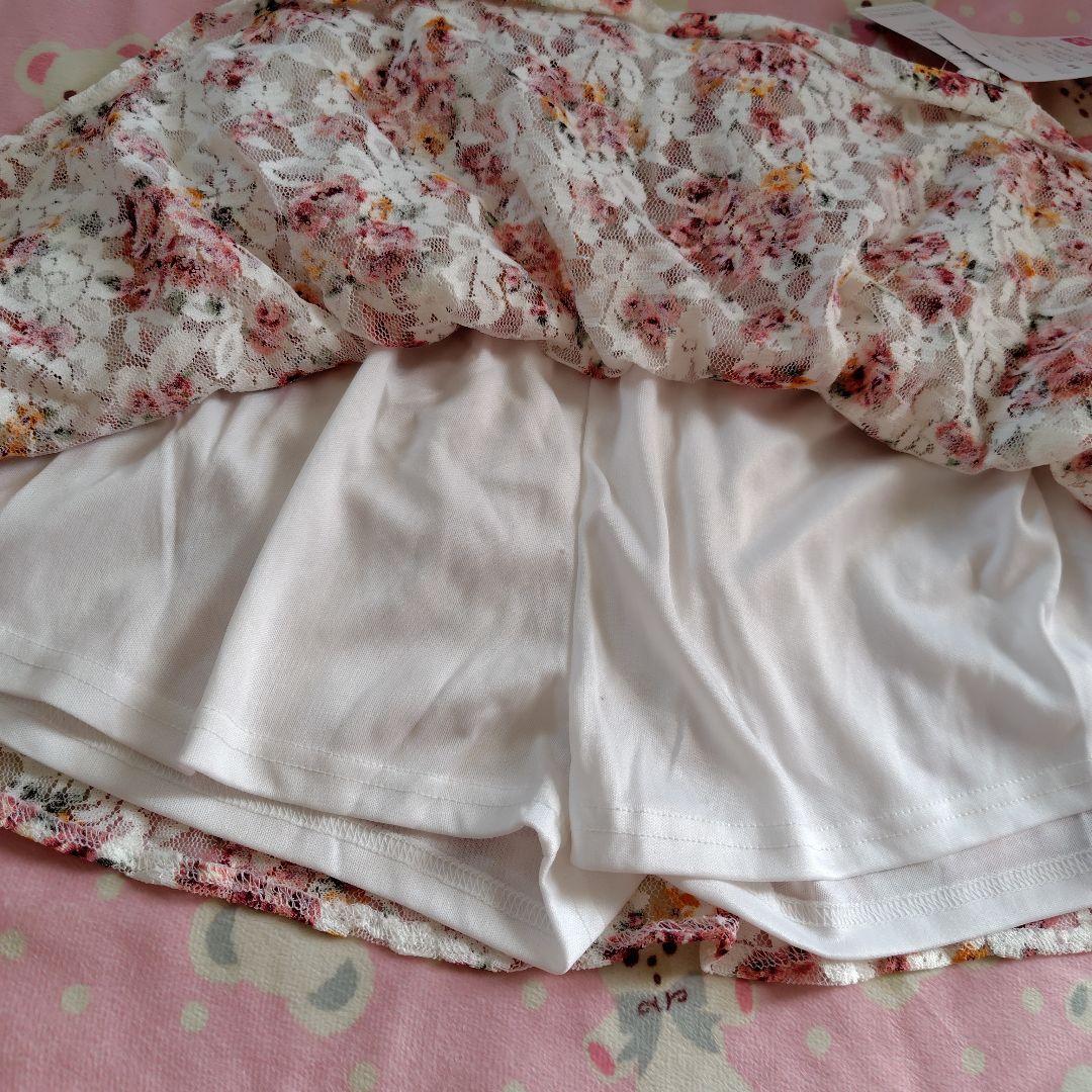 未使用美品タグ付きリズメロLIZLISAマイメロディ花柄レーススカパンスカート